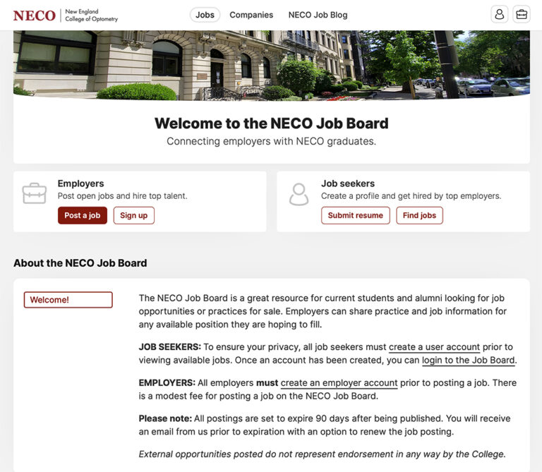 New NECO Job Board Launches